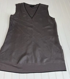 Rag & Bone Silk V Neck Tank Top Small Tunic Taupe Women 686 - Picture 1 of 2