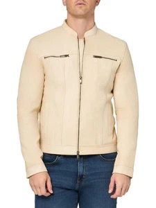 $698 NWT Brand New John Varvatos Brando Band Collar Leather Jacket Size 54 US - Picture 1 of 1