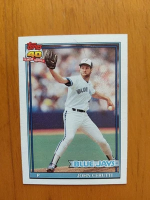 1991 Topps John Cerutti 4.46 In '90 Error AND Glowback Variation Baseball Card! - Image 1 of 2