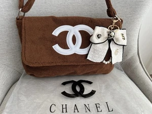 CHANEL Precision Brown Terry Cloth CC GWP Shoulder/ Crossbody Bag - Picture 1 of 18