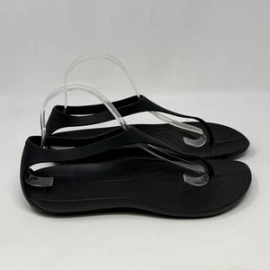 Crocs Serena Sexi Sandalias Abatibles Mujer 10 Negro T Correa Tanga Comodidad Verano - Imagen 1 de 15