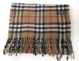 BURBERRY SCARF, Lambswool, Honey Beige, Burberrys Classic Nova Check 54" x 12" 2 - Picture 1 of 4