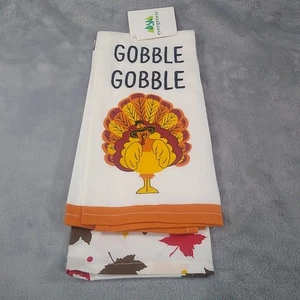 Evergreen Tea Towels Fall Themed Set Of Two - Picture 1 of 4