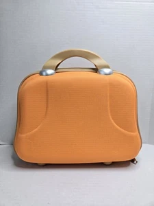 Hartschale Kosmetik Reise Etui Organizer Kreuzfahrt Urlaub Tasche Orange Griffe Reißverschluss - Bild 1 von 10
