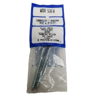 Tornillos para madera Crown Bolt 12 x 2-1/2 cabeza plana Phillips enchapados en zinc paquete de 2 acero Foto 1 de 2