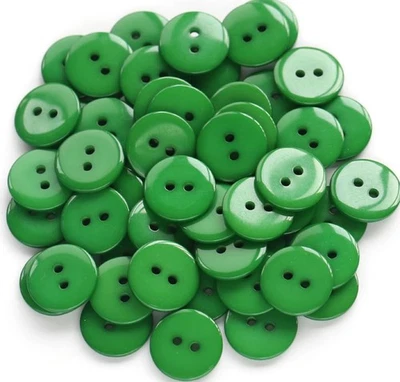200pcs 5/8 Inch (15mm) Dark Green Color Buttons 2 Holes Resin Button for Sewi... - Image 1 of 4