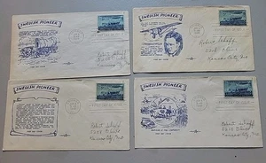 FDC. SWEDISH PIONEER CENTENNIAL. SCOTT 95. SET OF 4 COVERS. DIFFERENT CACHETS. - Picture 1 of 6