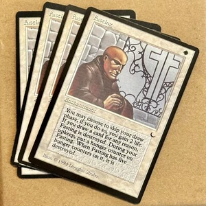 MTG ~ Playset ~ 4x Fasting ~ The Dark ~ English ~ 1994 ~ LP/MP - Picture 1 of 13