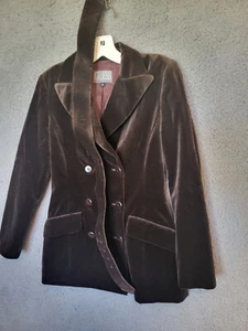 GUESS Collection sz 2 Brown suede office Overlay Lined Blazer Jacket n Skirt set - Picture 1 of 14