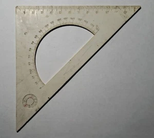 VINTAGE PLASTIC DRAFTING TEMPLATES RULE USSR SOVIET STENCIL TRIANGLE - Picture 1 of 1