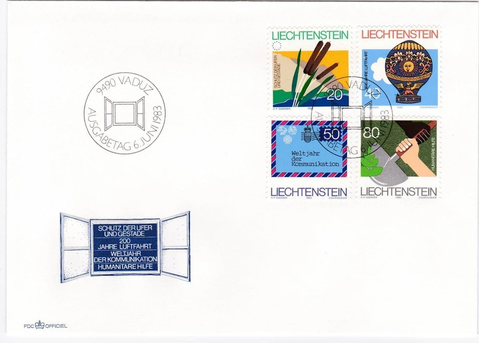 FDC Yz54 Liechtenstein 1983 Golf Letter Plants - Image 1 of 1