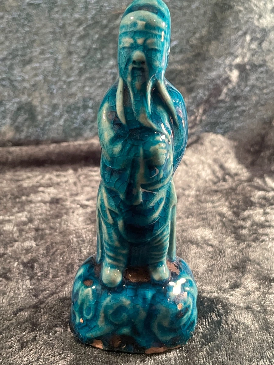 Blue Porcelain & Pottery Antique Chinese Figurines & Statues for