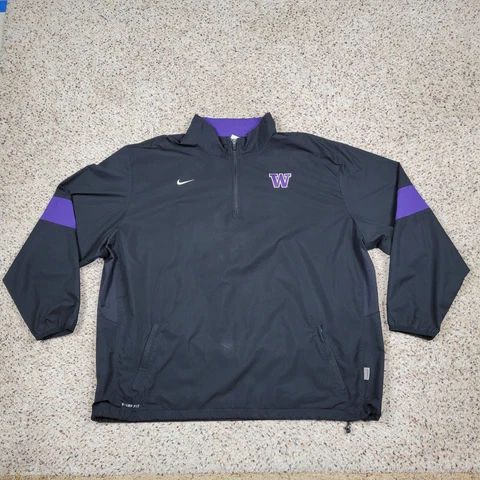 Washington Huskies Jacket Mens 4XL Black Nike Storm Fit Windbreaker Football * Cover