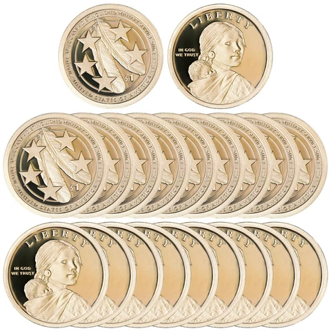 2021 S Native American Sacagawea Dollar Gem Deep Cameo Proof Roll 20 Coins Cover