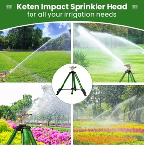 Impact Sprinkler on Tripod Base, Tripod Sprinkler with 300 Degree Large Area - Picture 1 of 9
