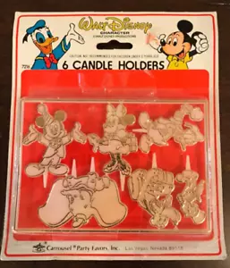 New Vintage Walt Disney Candle Holders Mickey Minnie Donald Dumbo Pluto Jiminy - Picture 1 of 5