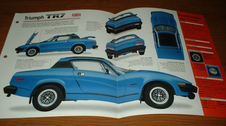 TRIUMPH TR7 1975 ORIGINAL IMP FOLLETO ESPECIFICACIONES INFORMACIÓN 75 76 77 78 79 80-1981 TR 7 Foto 1 de 1