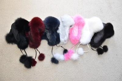 SOMBRERO TRAMPERO PIEL DE ZORRO GENUINO NATURAL SUPER GRUESO AISLADO ACOGEDOR CÁLIDO Foto 1 de 4