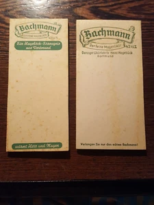2 x Bachmann Dortmund Likör Kellnerblock Magenlikör Reklame Werbung 1950er Jahre - Bild 1 von 4