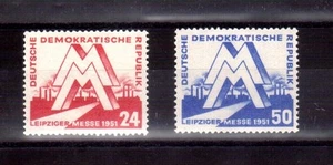 Germany DDR 1951 Sc# 78-79 Mint MLH Leipzig Fair logo emblem exhibition stamps - Picture 1 of 2