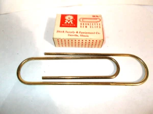 VTG. Solid Brass Paper Clip Holder/Book Marker 7"x 2" + MONARCH BRONZETTE CLIPS - Picture 1 of 9