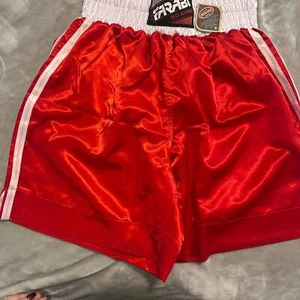 Farabi Boxing Edge Boxing Trunks Size Large youth Red/White, drawstring, stretch - Picture 1 of 8
