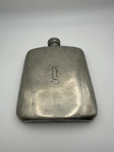 James Dixon & Sons Sheffield Pewter Silver Flask Vintage Antique Barware 48 8oz - Picture 1 of 6