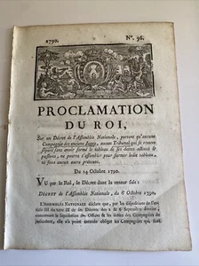 Révolution Française : Compagnie des anciens Juges,Tribunal. 1790 - Bild 1 von 2