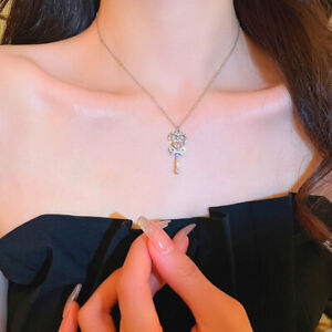 Pink Diamond Love Magic Wand Necklace Clavicle Chain Pendant Necklace Jewelry