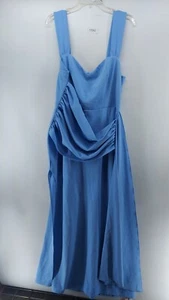 cider dress women size 1XL blue party event dress side slits long drape AS IS - Picture 1 of 11