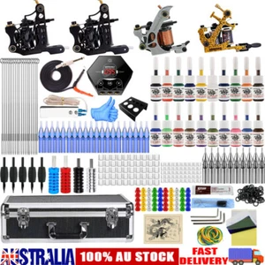 Tattoo Kit 4 Machine Guns 20 Color Inks LED Power Supply Needle Grip Tip Set - Picture 1 of 15