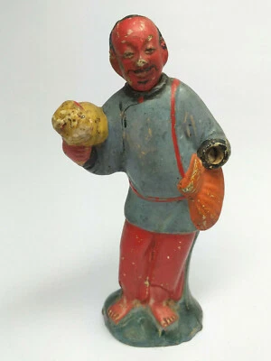 FIGURINE ANCIENNE HOMME EN POTERIE CHINOISE avec tête mobile #2 - Photo 1/4