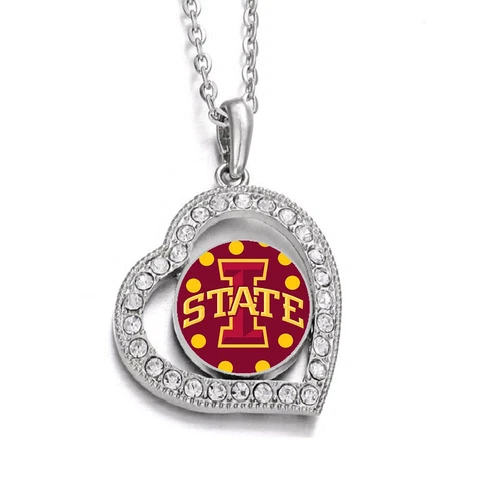 Iowa State Cyclones Womens Sterling Silver Link Chain Necklace With Pendant D19 Cover