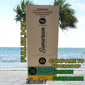 Kroger Invisible Gel Sunscreen SPF-40 Comp Supergoop Unseen Sunscreen Exp 6/24 - Picture 1 of 3