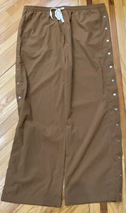 Mnml Pants MEN'S 42 Brown Polyester Pockets Side-Snap Drawstring Wide Leg - Picture 1 of 7