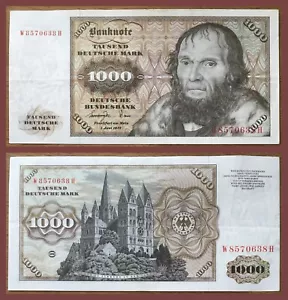 Ⓜ️ 1000 Deutsche Mark ☘️ 1.Juni 1977 💥💥 DM Schein Bundesbank 🍄 W 8570638 H 🌐 - Bild 1 von 3