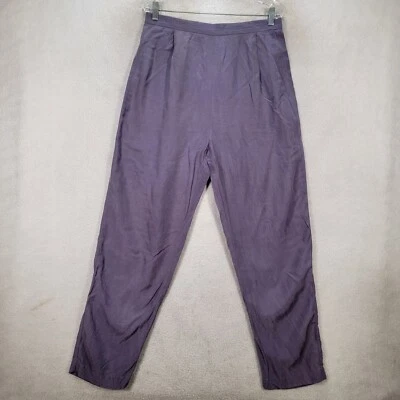 复古薰衣草缎高腰偏心锥形裤女式裤子加大 16 码 — 第 1/4 张图片