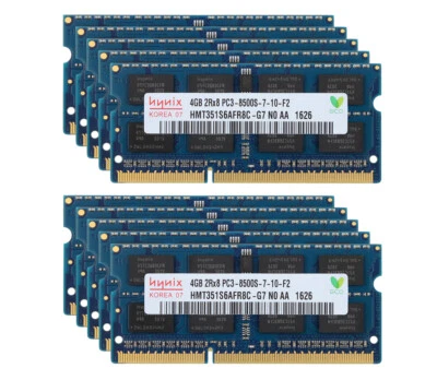 Hot 40GB 10x 4GB Lot DDR3 1066MHz 1066 PC3-8500S Hynix SODIMM Memory RAM #6H - Image 1 of 4