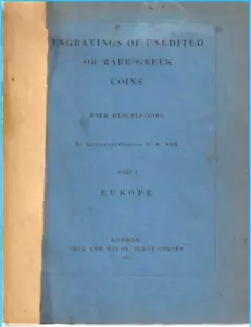 Engravings of Rare Greek Coins Part 1 Europe 1858 Part II Asia & Africa 1862 FOX - Picture 1 of 2