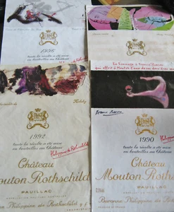 5 ART WINE LABELS WARHOL FRANCIS BACON PER KIRKEBY HERVE DIROSA GU GAN ROTHSCHIL - Picture 1 of 7