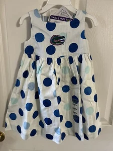 VESTIDO SARA LYNN TOGS BLOOMERS FLORIDA GATORS NARANJA AZUL 3T NUEVO CON ETIQUETAS LUNARES - Imagen 1 de 10