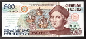 República Dominicana 1992 500 PESOS Pic# 140 Colón gema conmemorativa sin circular rara - Imagen 1 de 2