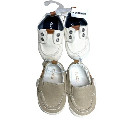 NWT Baby Boy Boat Shoe Lot Of 2 Old Navy Children’s Place 3-6 Months - Image 1 of 2