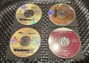 Vintage Windows Software Lot Windows 95 and XP Microsoft CDs and Floppy Disks - Picture 1 of 4