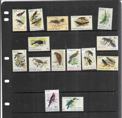 ISLA NORFOLK 1970-1971. JUEGO PÁJAROS. GOMA COMPLETA COMO NUEVA. EXCEPTO 1 CÉNTIMO. Según escaneo. Foto 1 de 3