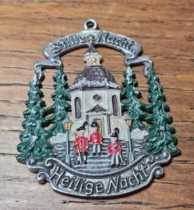 Silent Night Chapel German Pewter Christmas Ornament Decoration Made in Germany - Picture 1 of 2