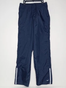 Vintage 90's Nike Track Pants Youth Small Blue 4/6 Windbreaker Pants Ankle Zip - Picture 1 of 8