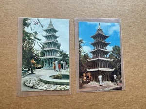 Singapore 1960 PPCs to US +Haw Par Villa Card +Bi-Color Frank +2 Cards +2 CXLs - Picture 1 of 2