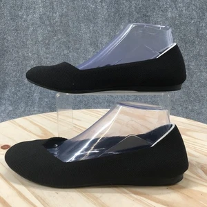 Rothys Shoes Womens 9.5 Slip On Ballet Flats Black Knit Comfort Low Top - Picture 1 of 17