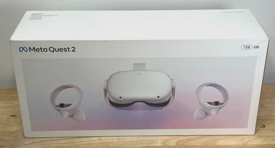 META QUEST 2 128GB STANDALONE VR HEADSET WHITE BRAND NEW SEALED - Image 1 of 4